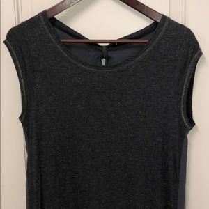 Gray with gold tunic top